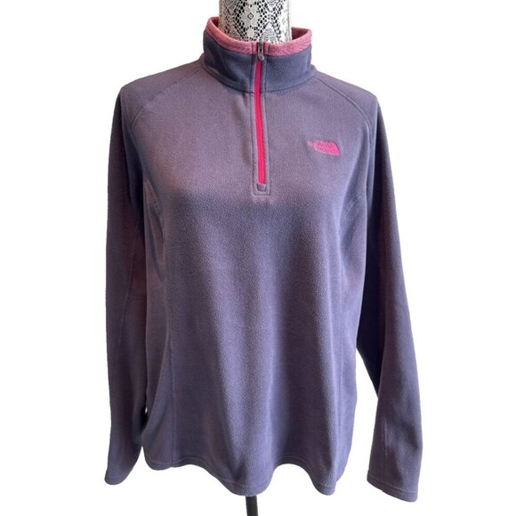 THE NORTH FACE Womens Fleece Purple and pink 1/4 Zip Large outdoor - Picture 1 of 13